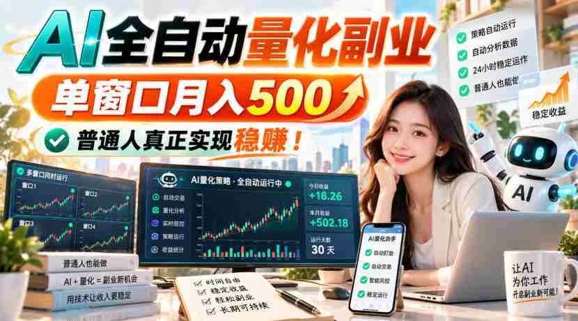 智能量化助手，一屏月入过千，普通大众轻松踏稳财富之路！