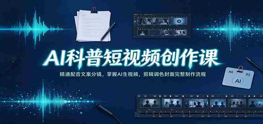 揭秘AI短视频制作秘籍：精通配音文案及分镜技巧，轻松驾驭AI生成视频，全流程剪辑调色封面制作攻略