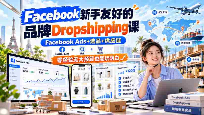 新手轻松上手Facebook Dropshipping课程，深度解析Facebook Ads、精选产品及供应链，即使零基础低预算也能掌握全流程【双语字幕教学