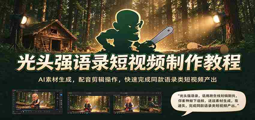 打造光头强经典台词短视频：AI素材轻松生成，配音剪辑技巧，速成语录风短视频制作指南