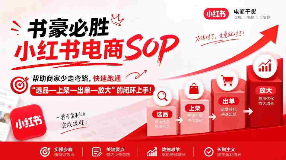 书豪揭秘小红书电商攻略：助商家高效闭环，轻松实现选品、上架、成交、扩量（9月更新）-副业部