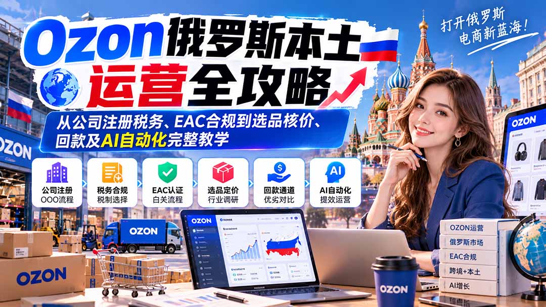 （20851期）Ozon俄罗斯本土运营全攻略：从公司注册税务、EAC合规到选品核价、回款及AI自动化完整教学插图1