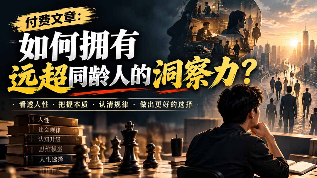 (20976期)付费文章:如何拥有远超同龄人的洞察力?-副业部