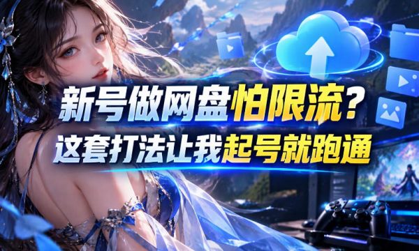新号做网盘怕限流？这套打法让我起号就跑通，网盘项目推广的8.0版本教学