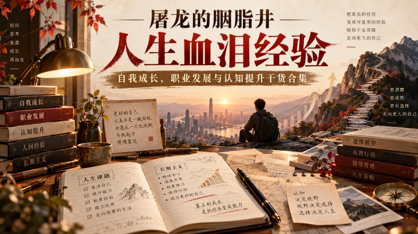 屠龙的胭脂井人生血泪经验｜自我成长、职业发展与认知提升干货合集【文档】-副业部