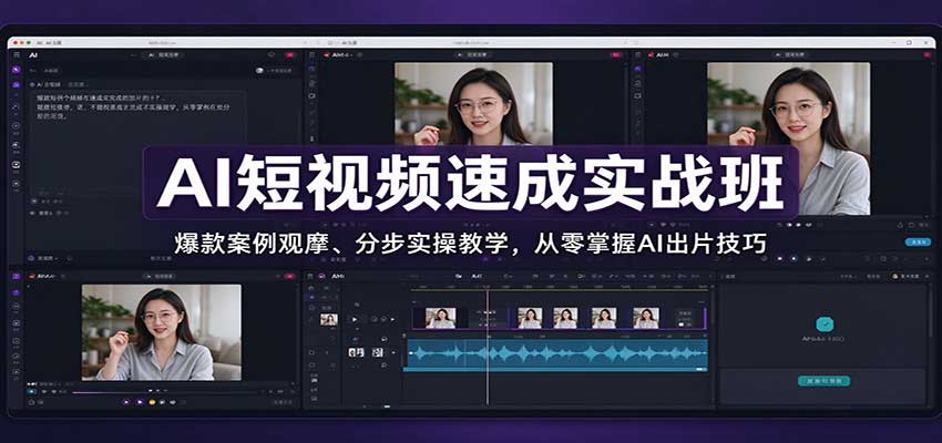AI短视频速成实战班:爆款案例观摩、分步实操教学,从零掌握AI出片技巧-副业部