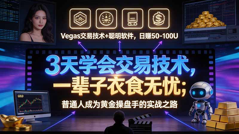 （21214期）3 天学会 顺势而为交易系统，趋势看得懂、下单有依据：软件自动帮你盯盘，新手也能稳定复利-副业部