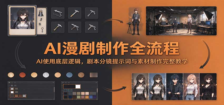 AI漫剧制作全流程:AI使用底层逻辑,剧本分镜提示词与素材制作完整教学-副业部