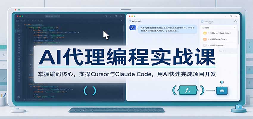 AI代理编程实战课：掌握编码核心，实操Cursor与Claude Code，用AI快速完成项目开发-副业部