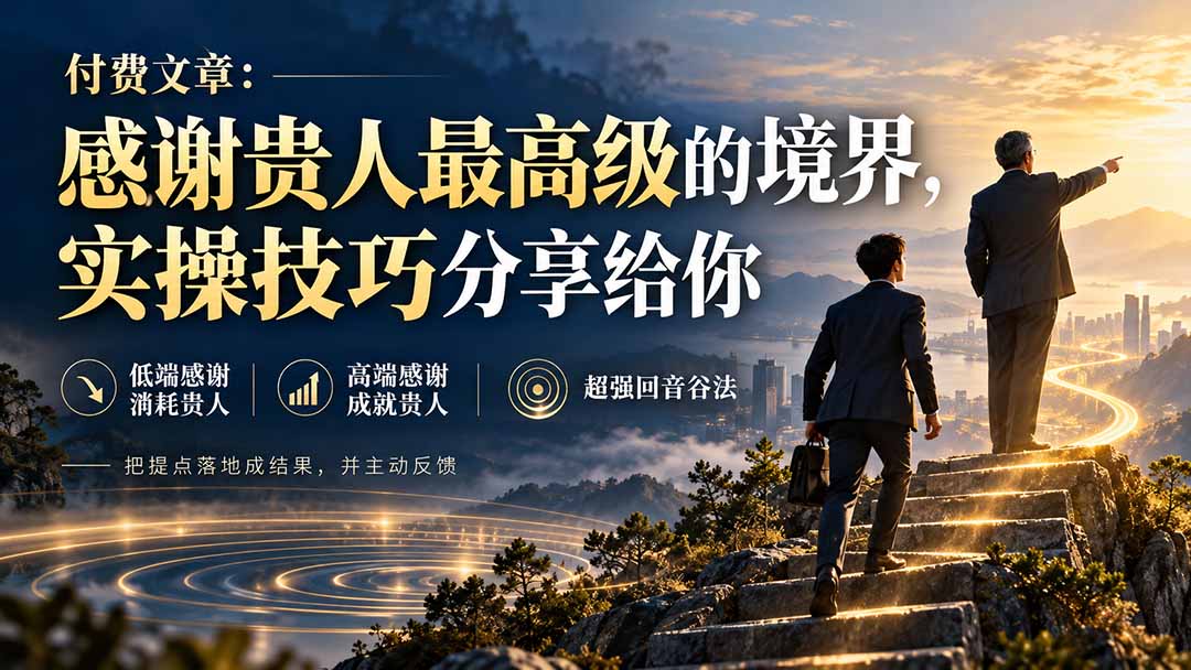 （20871期）付费文章：感谢贵人最高级的境界，实操技巧分享给你-副业部