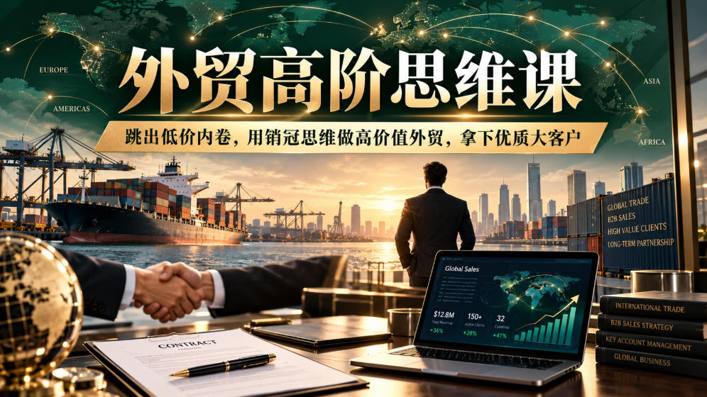 外贸高阶思维课，跳出低价内卷，用销冠思维做高价值外贸，拿下优质大客户-副业部
