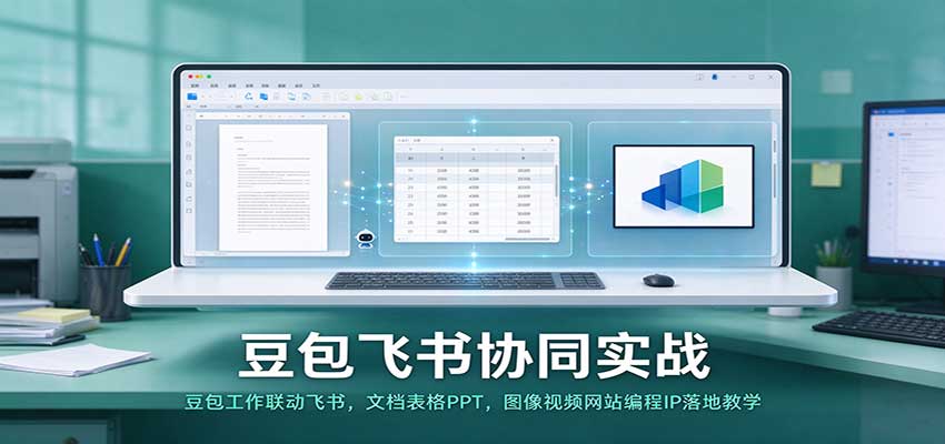 豆包飞书协同实战：豆包工作联动飞书，文档表格PPT，图像视频网站编程IP落地教学-副业部