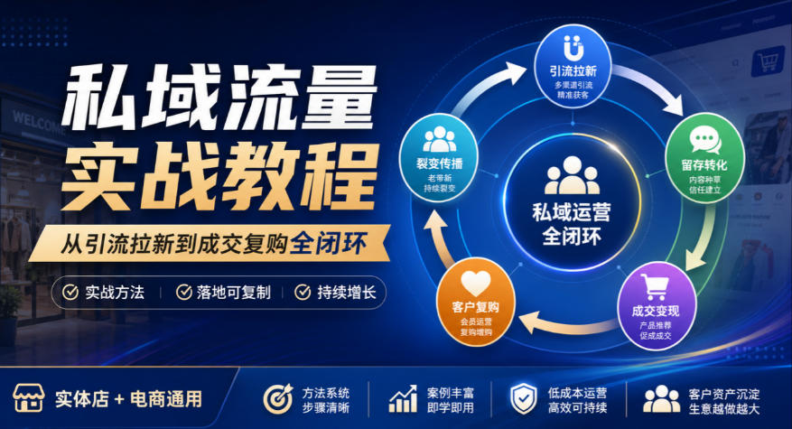 私域流量实战教程,从引流拉新到成交复购全闭环,实体店电商通用插图 私域流量实战教程,从引流拉新到成交复购全闭环,实体店电商通用插图
