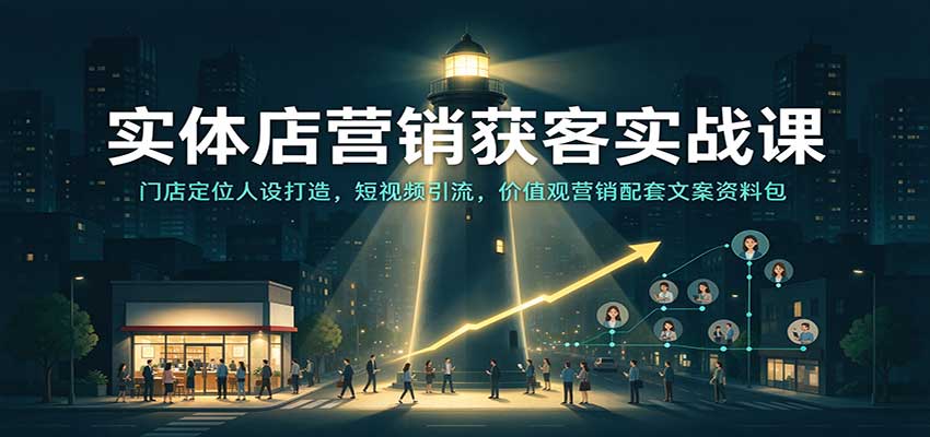 实体店营销获客实战课:门店定位人设打造,短视频引流,价值观营销配套文案资料包-副业部