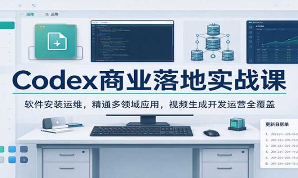 Codex商业落地实战课：软件安装运维，精通多领域应用，视频生成开发运营全覆盖