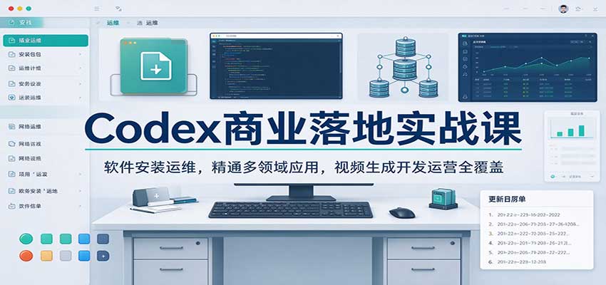Codex商业落地实战课：软件安装运维，精通多领域应用，视频生成开发运营全覆盖-副业部