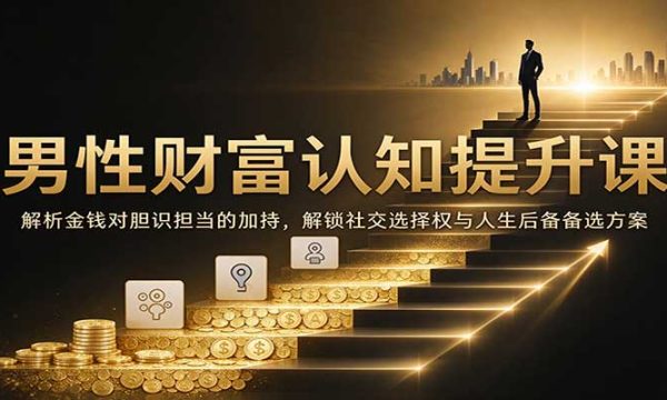 男性财富认知提升课：解析金钱对胆识担当的加持，解锁社交选择权与人生后备备选方案