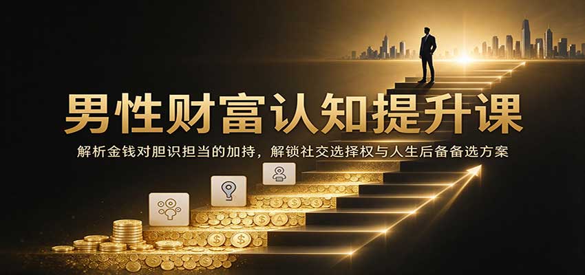 男性财富认知提升课：解析金钱对胆识担当的加持，解锁社交选择权与人生后备备选方案-副业部