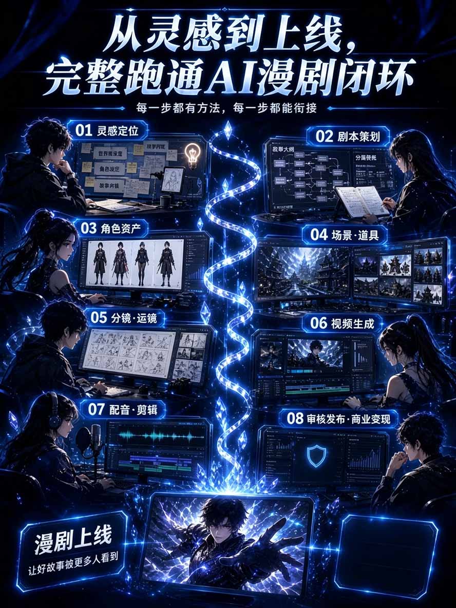 （20906期）【无水印】2026AI漫剧创作与商业变现掘金营：打通选题→AI编剧→角色场景→自动分镜→视频生成→剪辑发布→运营变现插图3