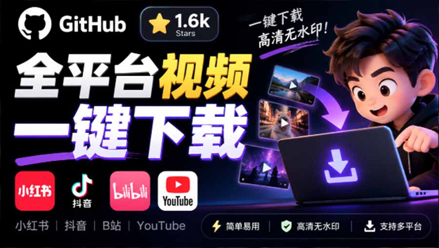 (20785期)GitHub 上 1.6k stars 开源下载器,界面清爽免费用,小红书某音B站youtube视频一键保存 Videdown插图 (20785期)GitHub 上 1.6k stars 开源下载器,界面清爽免费用,小红书某音B站youtube视频一键保存 Videdown插图
