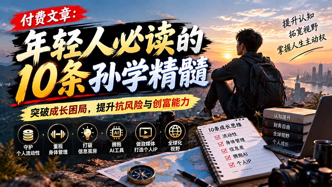 （21112期）付费文章：年轻人必读的10条孙学精髓，突破成长困局，提升抗风险与创富能力-副业部