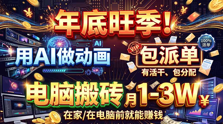 （20974期）AI代做动画，旺季捡钱！一单500-1000+，提供做单渠道，新手可做！-副业部