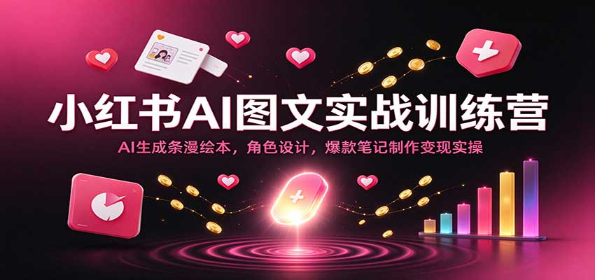 小红书AI图文实战训练营:AI生成条漫绘本,角色设计,爆款笔记制作变现实操-副业部