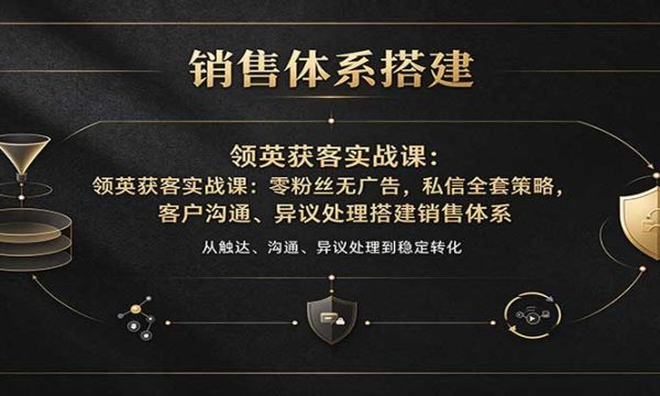 领英获客实战课：零粉丝无广告，私信全套策略，客户沟通、异议处理搭建销售体系