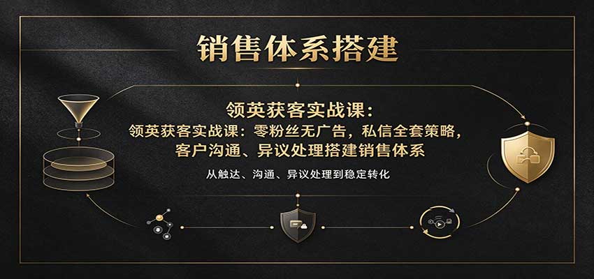 领英获客实战课:零粉丝无广告,私信全套策略,客户沟通、异议处理搭建销售体系-副业部