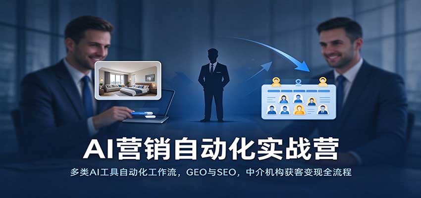 AI营销自动化实战营：多类AI工具自动化工作流，GEO与SEO，中介机构获客变现全流程-副业部
