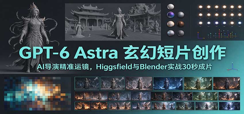 GPT-6 Astra 玄幻短片创作:AI导演精准运镜,Higgsfield与Blender实战30秒成片-副业部