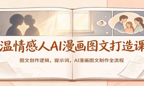 温情感人AI漫画图文打造课：图文创作逻辑，提示词，AI漫画图文制作全流程