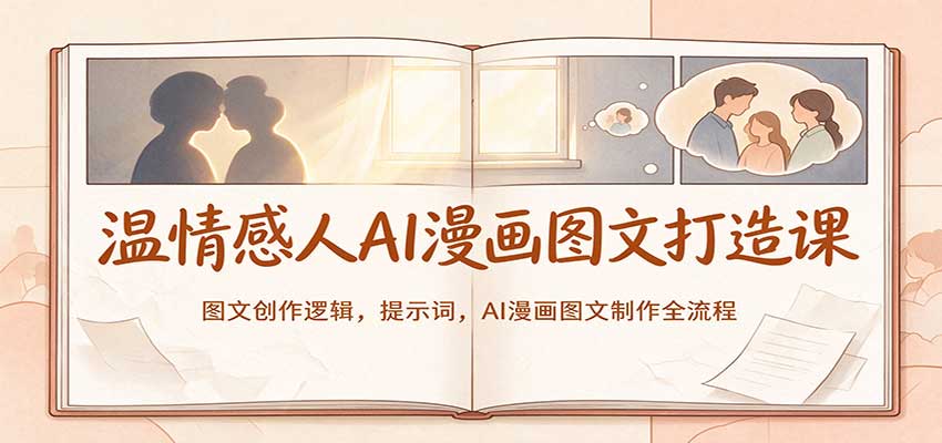 温情感人AI漫画图文打造课：图文创作逻辑，提示词，AI漫画图文制作全流程-副业部