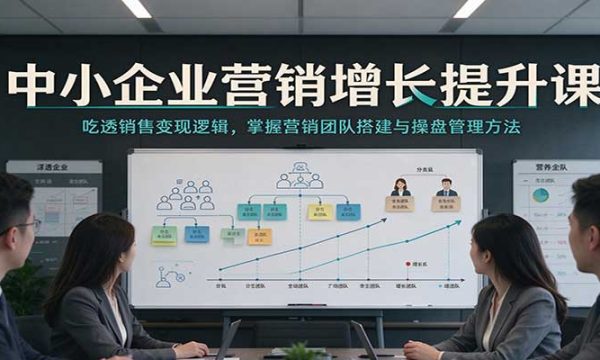 中小企业营销增长提升课：吃透销售变现逻辑，掌握营销团队搭建与操盘管理方法