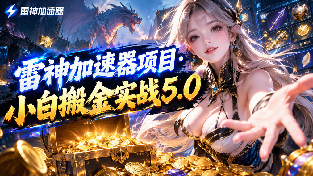 雷神加速器项目·小白搬金实战5.0，抖音W播100-150r，小白入局一天也能几十r-副业部