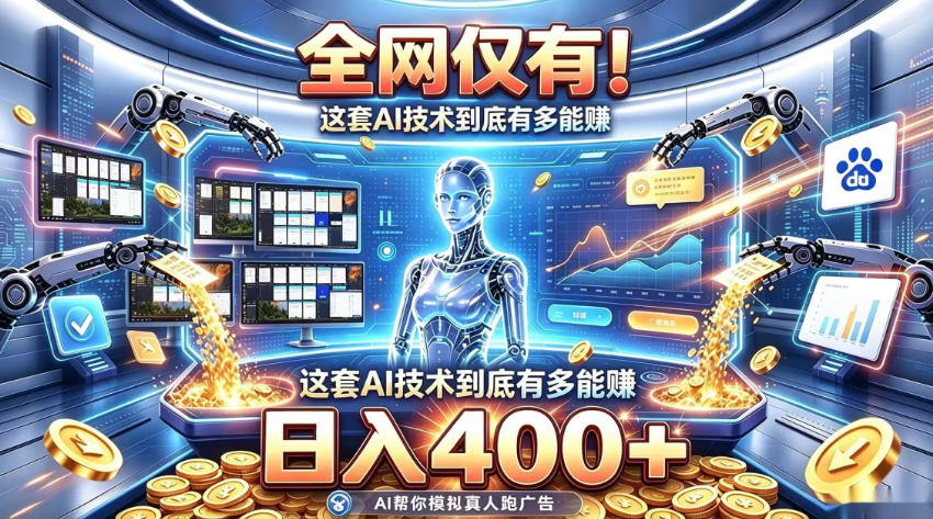 全网仅有！这套AI技术到底有多能賺，日入400+，无需人工干预，实现真正被动变现【揭秘】-副业部