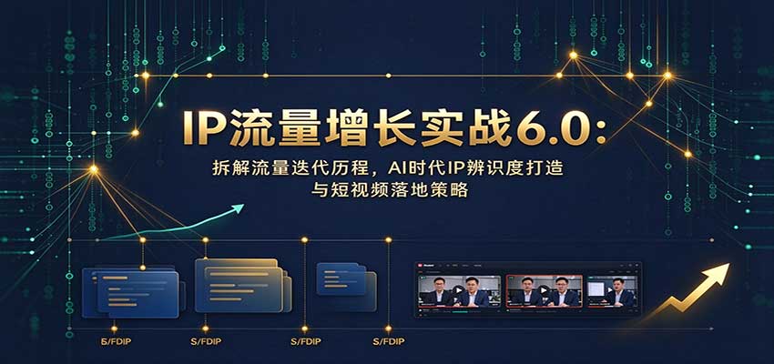 IP流量增长实战6.0：拆解流量迭代历程，AI时代IP辨识度打造与短视频落地策略-副业部