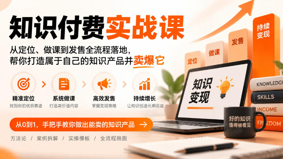 知识付费实战课:从定位、做课到发售全流程落地,帮你打造属于自己的知识产品并卖爆它插图 知识付费实战课:从定位、做课到发售全流程落地,帮你打造属于自己的知识产品并卖爆它插图