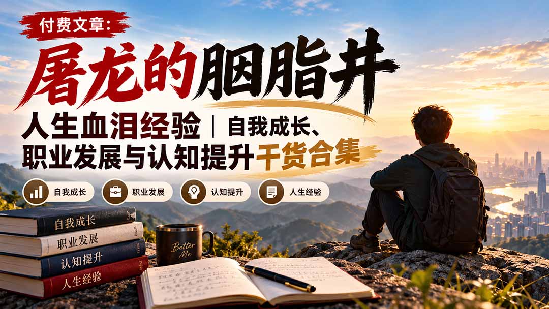 （20943期）付费文章：屠龙的胭脂井人生血泪经验｜自我成长、职业发展与认知提升干货合集-副业部