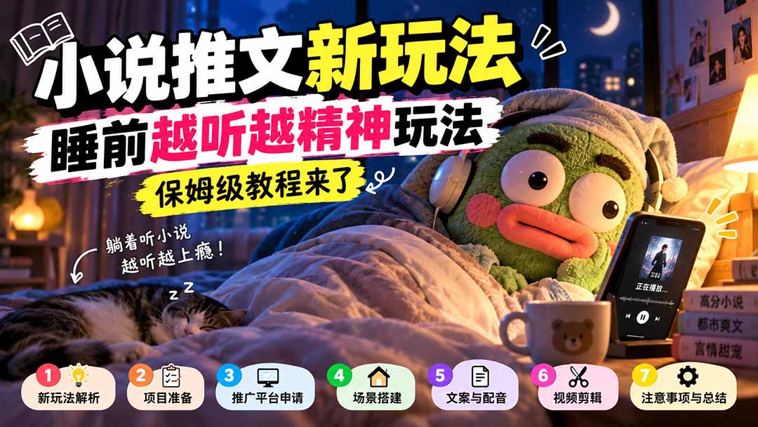 （20947期）小说推文新玩法，睡前越听越精神玩法，保姆级教程来了-副业部