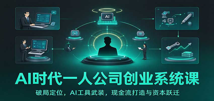 AI时代一人公司创业系统课：破局定位，AI工具武装，现金流打造与资本跃迁-副业部
