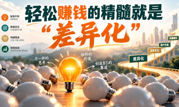 某公众号付费文章：轻松賺钱的精髓就是“差异化”