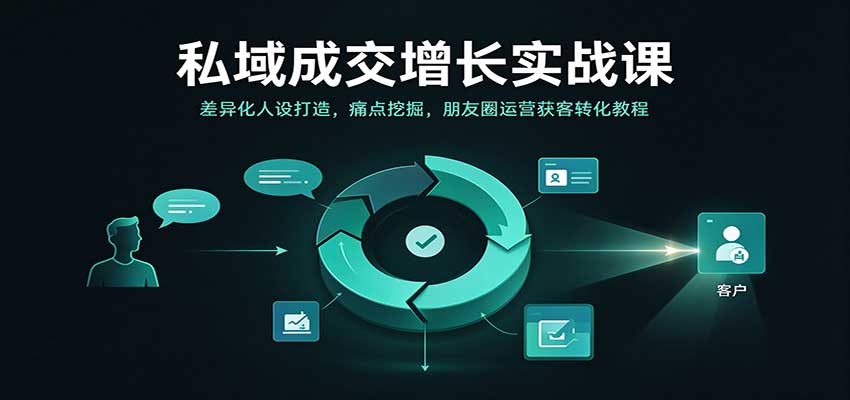 私域成交增长实战课:差异化人设打造,痛点挖掘,朋友圈运营获客转化教程-副业部