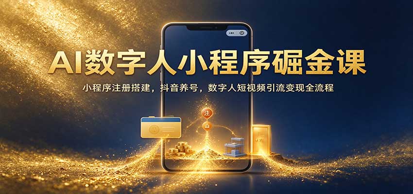 AI数字人小程序掘金课:小程序注册搭建,抖音养号,数字人短视频引流变现全流程插图 AI数字人小程序掘金课:小程序注册搭建,抖音养号,数字人短视频引流变现全流程插图
