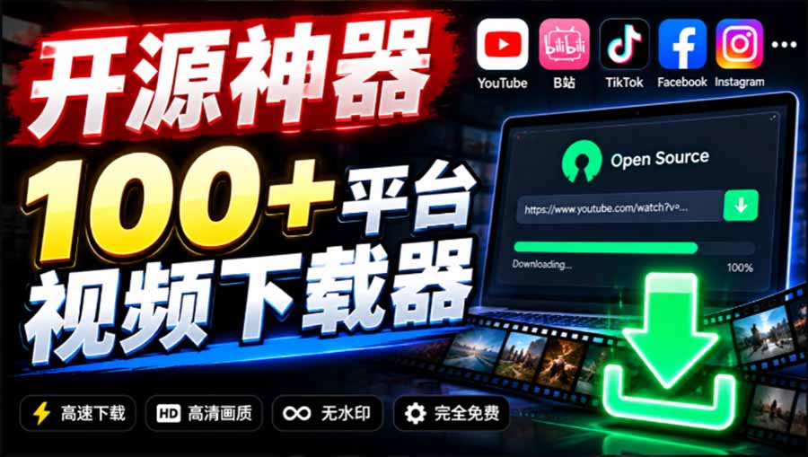 （20796期）YouTube、B站超100+平台视频免费下载， 超级好用，多平台免费开源热门视频下载器 ytDownloader插图