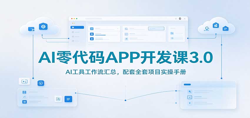 AI零代码APP开发课3.0：AI工具工作流汇总，配套全套项目实操手册-副业部