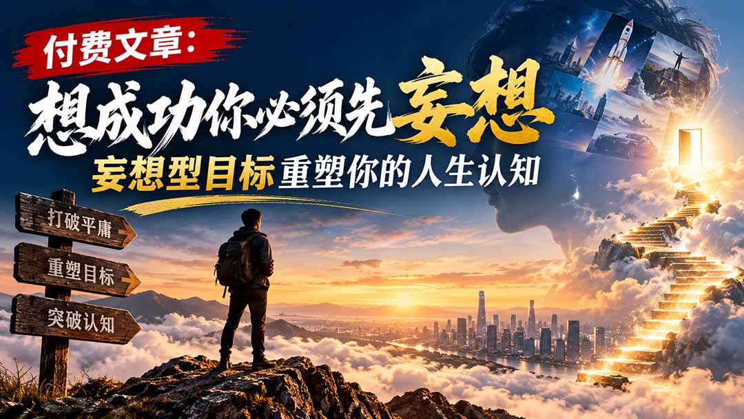 （21078期）付费文章：想成功你必须先妄想，妄想型目标重塑你的人生认知-副业部