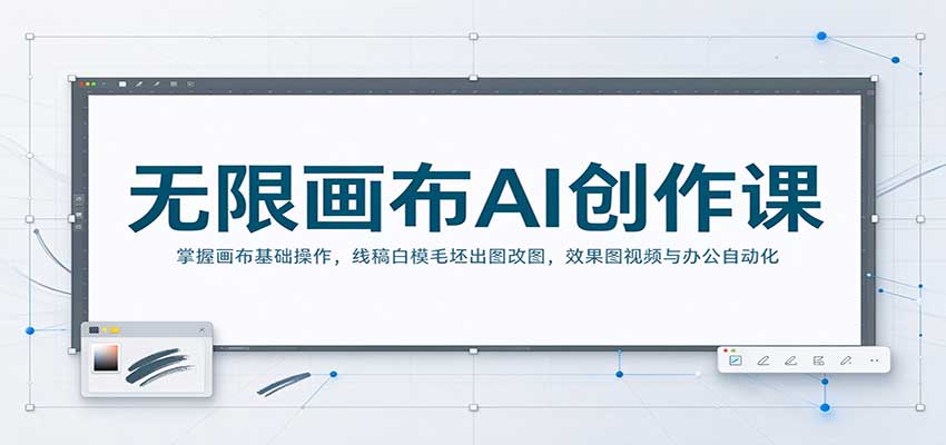 无限画布AI创作课:掌握画布基础操作,线稿白模毛坯出图改图,效果图视频与办公自动化插图 无限画布AI创作课:掌握画布基础操作,线稿白模毛坯出图改图,效果图视频与办公自动化插图