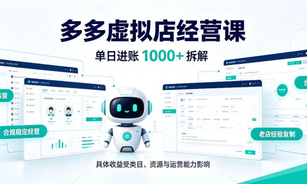 日入1000+的拼多多虚拟小店，AI+机器人实现半自动店铺，新人轻松上手【揭秘】