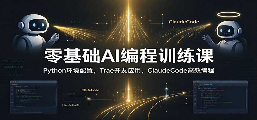 零基础AI编程训练课：Python环境配置，Trae开发应用，ClaudeCode高效编程-副业部